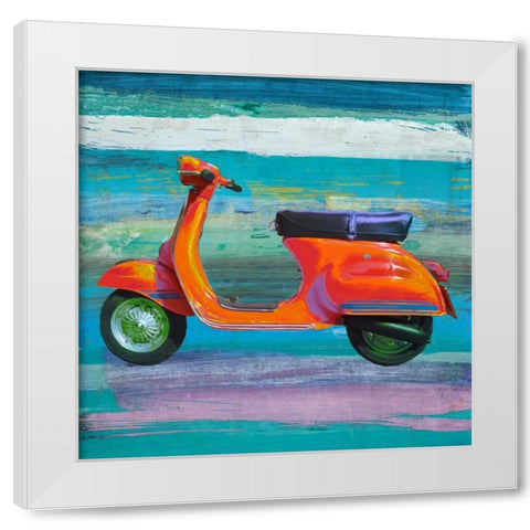 Pop Scooter II White Modern Wood Framed Art Print by Rizzardi, Teo