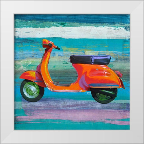 Pop Scooter II White Modern Wood Framed Art Print by Rizzardi, Teo