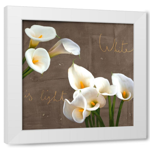 White Callas White Modern Wood Framed Art Print by Rizzardi, Teo