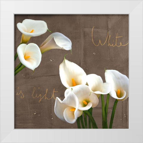 White Callas White Modern Wood Framed Art Print by Rizzardi, Teo