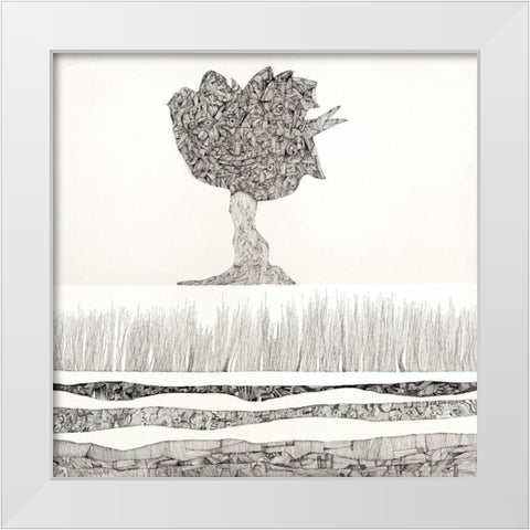 Ipotesi di paesaggio I White Modern Wood Framed Art Print by Teruzzi, Vittorio