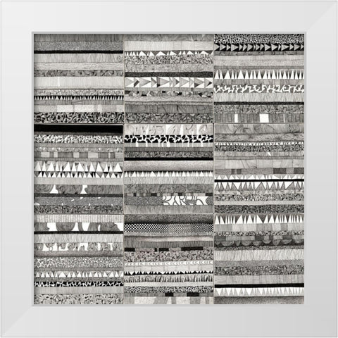 Partitura Visiva II White Modern Wood Framed Art Print by Teruzzi, Vittorio