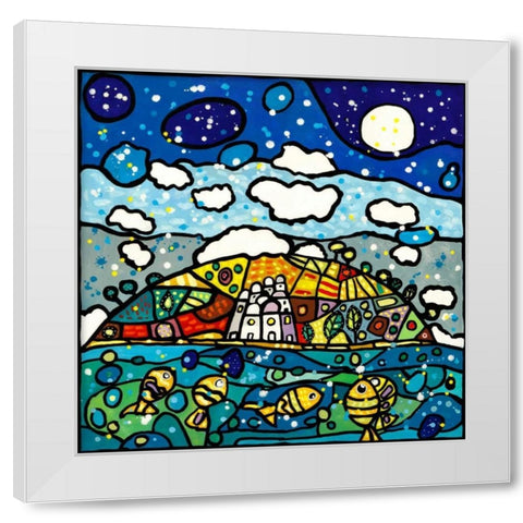 Isola dei sogni White Modern Wood Framed Art Print by Wallas