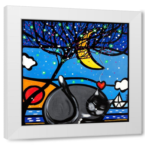 Il dolce sogno di Romeo White Modern Wood Framed Art Print by Wallas