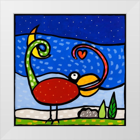 Kama-Leo White Modern Wood Framed Art Print by Wallas