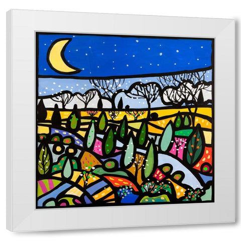 Lucciole a primavera White Modern Wood Framed Art Print by Wallas