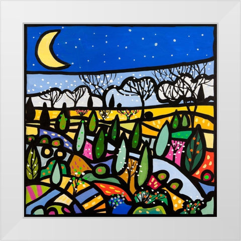 Lucciole a primavera White Modern Wood Framed Art Print by Wallas