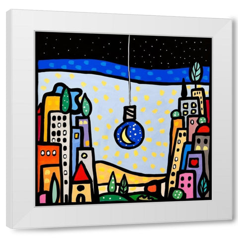 Millumino di luna White Modern Wood Framed Art Print by Wallas