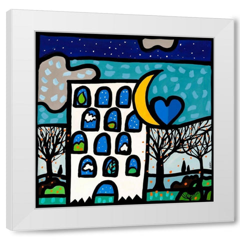 Dentro di noi ce sempre un cielo stellato White Modern Wood Framed Art Print by Wallas