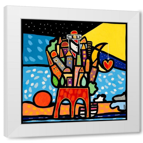 Sostenere la vita White Modern Wood Framed Art Print by Wallas