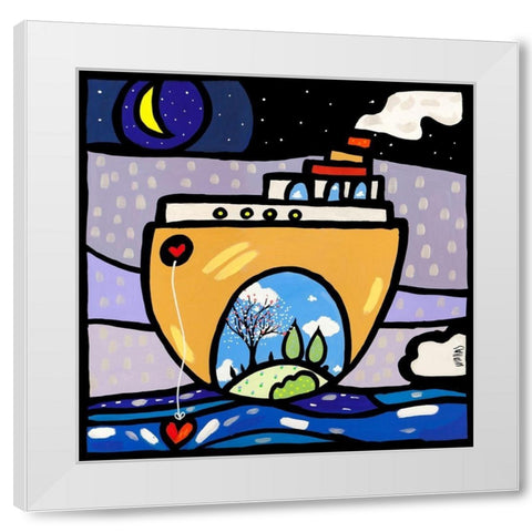 New Ark White Modern Wood Framed Art Print by Wallas