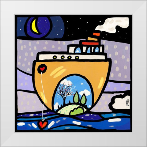 New Ark White Modern Wood Framed Art Print by Wallas