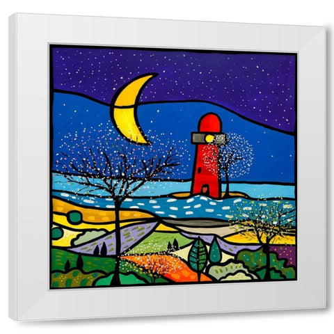 La sentinella del mare White Modern Wood Framed Art Print by Wallas