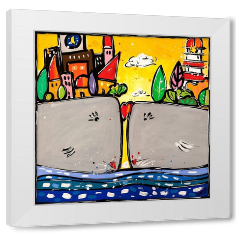 E un amore grande White Modern Wood Framed Art Print by Wallas