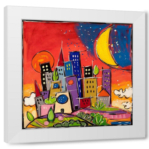 Rosso di sera White Modern Wood Framed Art Print by Wallas