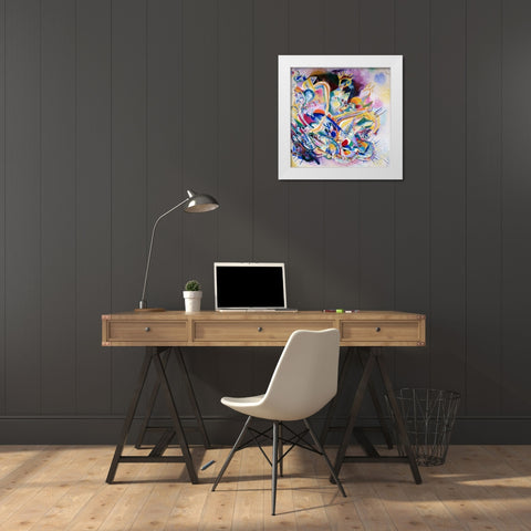 Improvisation Painting White Modern Wood Framed Art Print by Kandinsky, Wassily