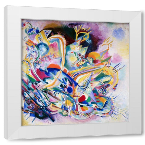 Improvisation Painting White Modern Wood Framed Art Print by Kandinsky, Wassily