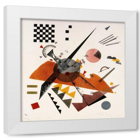 Orange White Modern Wood Framed Art Print by Kandinsky, Wassily
