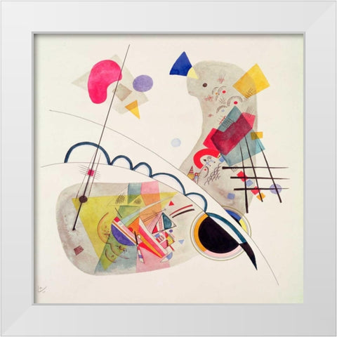 Grave Forme White Modern Wood Framed Art Print by Kandinsky, Wassily