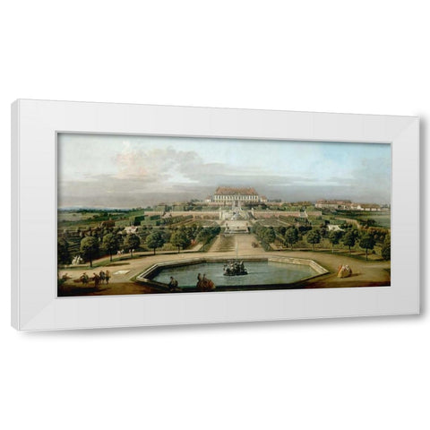 Gardenview of the Kaisers Summer Palace White Modern Wood Framed Art Print by Bellotto, Bernardo