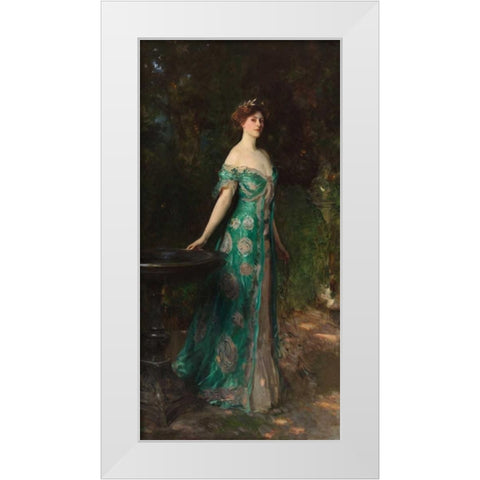 Portrait of the Duchess of Sutherland White Modern Wood Framed Art Print by Sargent, John Singer