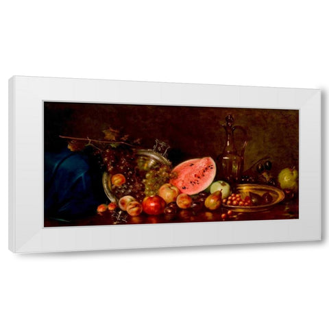 Still life with fruit White Modern Wood Framed Art Print by Wokos, Nikolaos