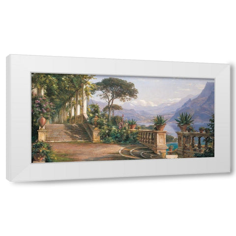 Lodge on Lake Como  White Modern Wood Framed Art Print by Carl Frederic, Aagard