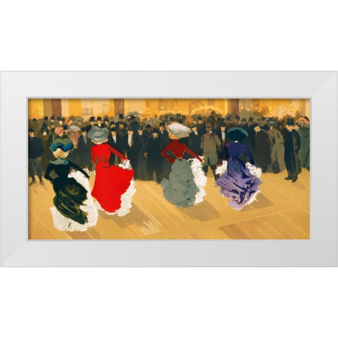 Les Danseuses White Modern Wood Framed Art Print by Truchet, Abel