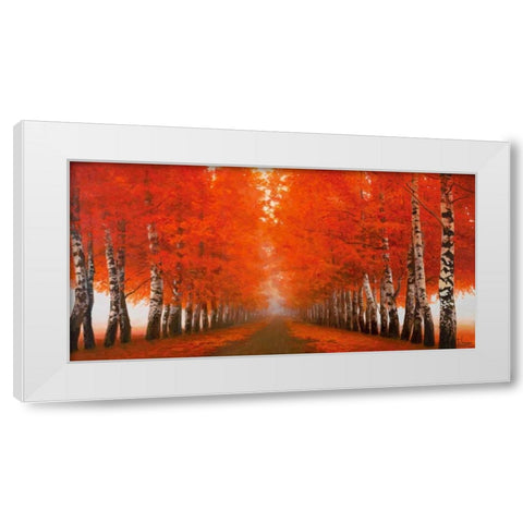 Viale di betulle White Modern Wood Framed Art Print by Galasso, Adriano