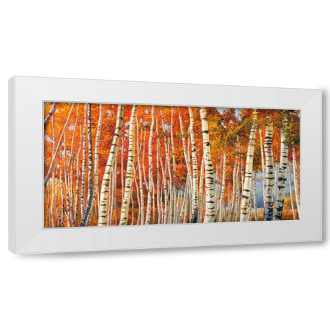Betulle d autunno White Modern Wood Framed Art Print by Galasso, Adriano