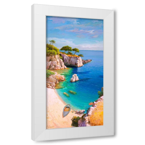 Caletta nel sole White Modern Wood Framed Art Print by Galasso, Adriano