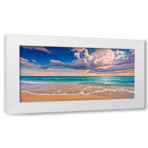 Onda d Oceano White Modern Wood Framed Art Print by Galasso, Adriano