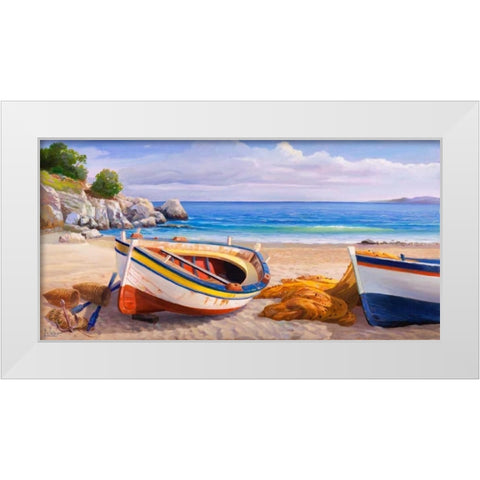 Pomeriggio mediterraneo White Modern Wood Framed Art Print by Galasso, Adriano
