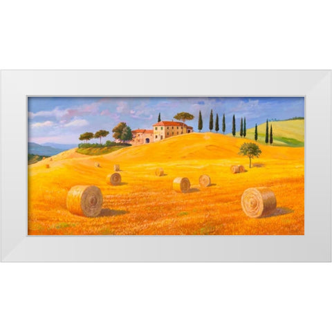 Colline in Toscana White Modern Wood Framed Art Print by Galasso, Adriano