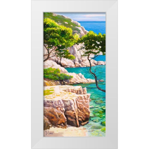 Lavandou I White Modern Wood Framed Art Print by Galasso, Adriano