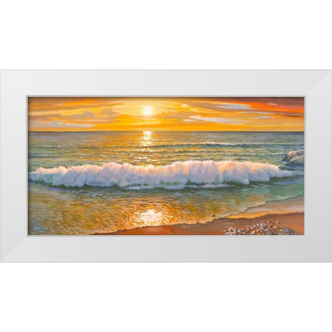 Onda della sera White Modern Wood Framed Art Print by Galasso, Adriano