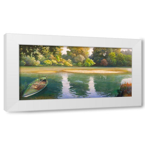 Ansa sul fiume White Modern Wood Framed Art Print by Galasso, Adriano