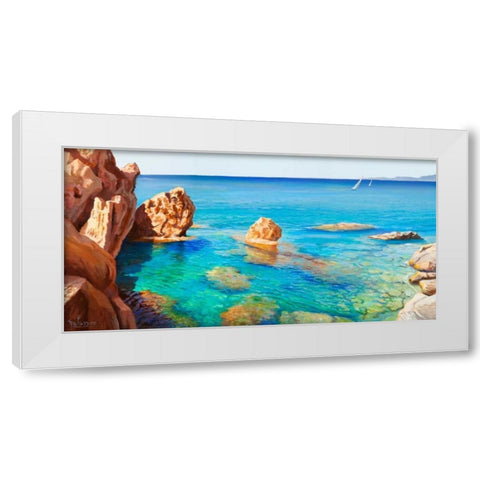 Cala del vento White Modern Wood Framed Art Print by Galasso, Adriano