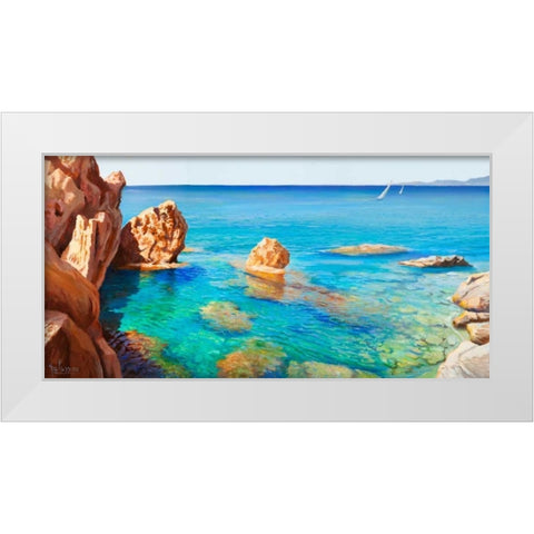 Cala del vento White Modern Wood Framed Art Print by Galasso, Adriano