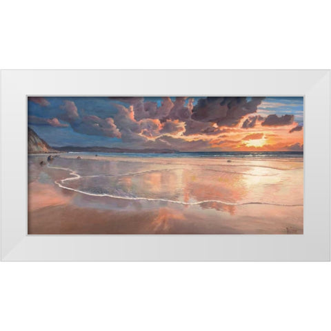 Alba sul mare White Modern Wood Framed Art Print by Galasso, Adriano