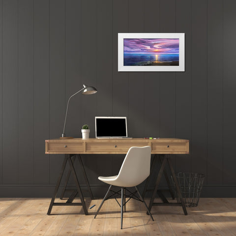 Tramonto sognante White Modern Wood Framed Art Print by Galasso, Adriano
