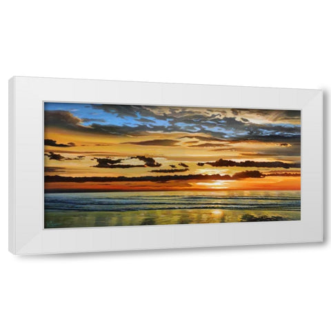 Alba sul mare White Modern Wood Framed Art Print by Galasso, Adriano