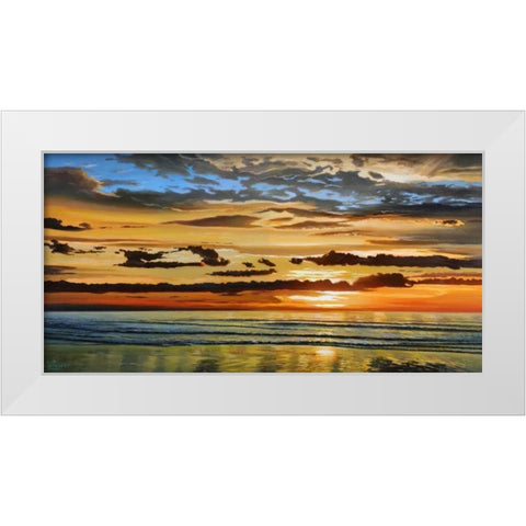 Alba sul mare White Modern Wood Framed Art Print by Galasso, Adriano