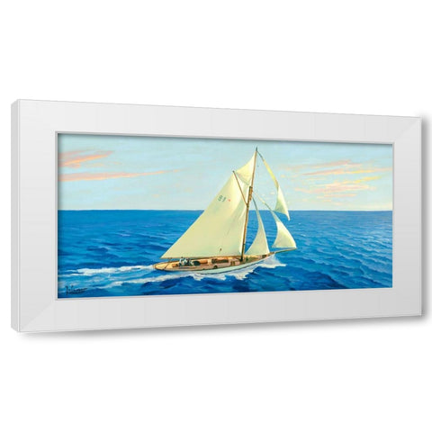 Veleggiando nel blu White Modern Wood Framed Art Print by Galasso, Adriano