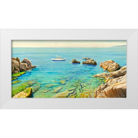 Quieto approdo White Modern Wood Framed Art Print by Galasso, Adriano