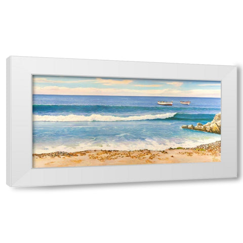 Sul mare White Modern Wood Framed Art Print by Galasso, Adriano