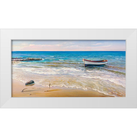 Fra le onde White Modern Wood Framed Art Print by Galasso, Adriano