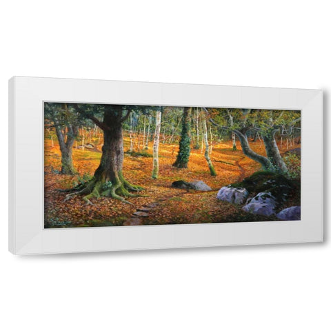 Sottobosco White Modern Wood Framed Art Print by Galasso, Adriano
