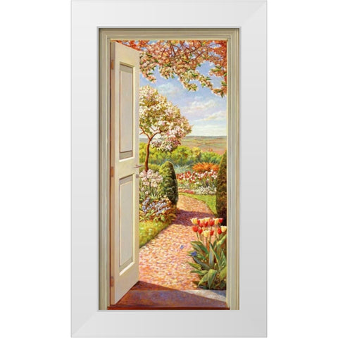 Sul giardino White Modern Wood Framed Art Print by Del Missier, Andrea
