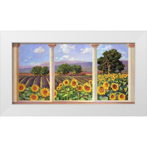 Finestra sui girasoli White Modern Wood Framed Art Print by Del Missier, Andrea